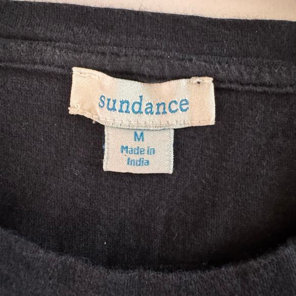 SUNDANCE Blouse Medium Crew Neck Embroidered Chest & Shoulder Top Tee Boho - Picture 8 of 11